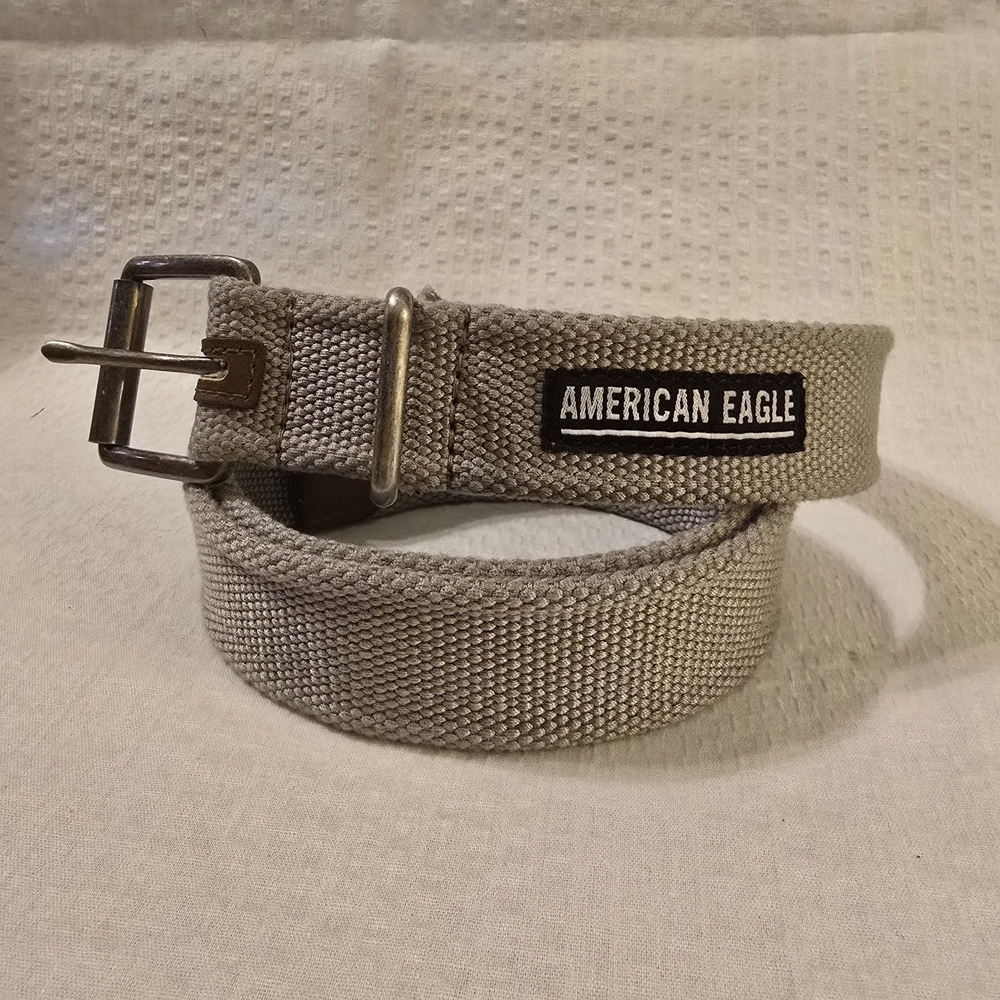 AMERICAN EAGLE GRAY STRETCH BRAIDED BELT GRAY MENS L/XL